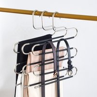 Non Slip S Shaped 5 Layer Trousers Hanger Wardrobe