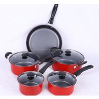 stainless steel fry pan soup pot milk pot non stick aliminum casserole pan iron pot cookware set cooking pan 9set WD-557