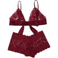 Transparent Floral Lace Bra Panty Set