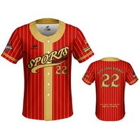 Red Sublimated Button Up Baseball Jersey