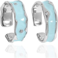 Dripping Enamel Inlaid Cubic Zircon Irregular Ring S925 Sterling Silver Personalized Opening Adjustable Ring