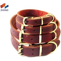 Hot Sale Dog collar leather Pet Supplies Adjustable Leather Pet Collars Soft and Durable Real Cow Leather Made