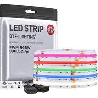 UL Listed DC12V 24V FCOB COB RGBW Warm Natural Cool White High Density 5m 896led/m Uniform Light 12mm 5Pin RGBWW Led Strip Light