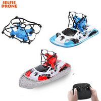 Global Drone GW123 With Flight RC Boat Car Mini Drone 3-in-1 Mode Altitude Hold RC Drone Aircraft Toys For Kid Blue Color
