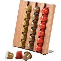 Bamboo/Metal 36 pods caffitaly capsule holder kitchen accessories coffee capsule display rack