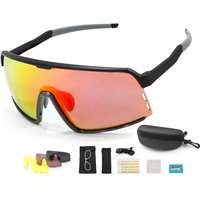 MTB Sunglasses UV400 Polarized Cycling Glasses Set with Interchangeable Lenses for Mountain Bike Outdoor Sports