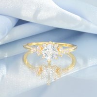 Solid Gold Rings for Women Wholesale 10K 14K 18K with VVS Moissanite and Oval Cut