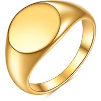 Wholesale 12mm Stainless Steel Signet Ring 18K Gold Color Fashionable Jewelry Gift for Women and Men for Engagement