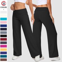 Custom Hesayep Summer Flat Women's Wide-leg Yoga Pants Low Waist Quick Dry Breathable Elastic Waist Gym Fitness Running
