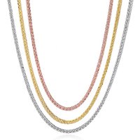 GL10 Hiphop Fine Jewelry 925 Sterling Silver Wheat Chain Italian Handmade 1.2/1.5mm Chopin Custom Chain Necklace for Women