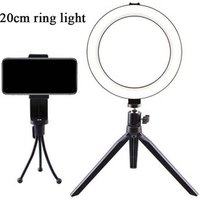 8" Selfie Ring Light with desktop stand&Flexible Phone Holder for Live Stream/Makeup, Mini Desktop Led Camera Ringlight