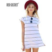 GJZ132 Hot sale new design girls beach black and white striped dress T-shirt cotton above knee mini skirt dress