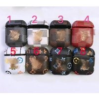 Factory for Airpods Leather Case Cover Luxury Grid PU Pattern Protective Skin Compatible for Airpods Charging Case