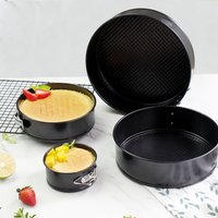 Springform Pan Set of 4 Non-stick Cheesecake Pan 4-10 Inches Round Carbon Steel Pizza Cake Baking Pan Set with Removable Bottom