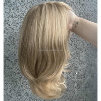 LONGFOR Lace Front Wigs Silk Base Luxury Jewish Wig Human Hair Cuticle Virgin Hair Extension Ombre Blonde European Hair Wig