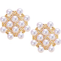 SHDIYAYUN 18K Gold Plated Luxury Senior 5A Natural Freshwater Pearl Earrings for Women Premium Jewelry