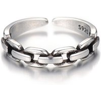 Japan and Korea 925 Sterling Silver Ring Retro Chain Female Ring Make Old Opening Ring Student Silver Ornaments