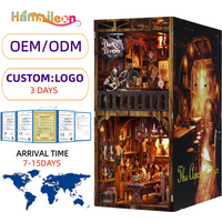2025 New Eco-friendly 3D Puzzle Book Nook DIY Kit Dark's Tavern for Bookshelf Building Model Fun Toys Kids No Glue