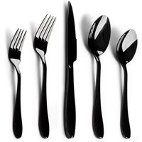 Italy Design 5pc Colored Matte Black Cutlery Set Stainless Steel Silverware Flatware Set For Hotel Restaurant Wedding