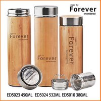 High quality 450ml BPA free natural bamboo cups luxury thermos coffee cup with laser engraved logo