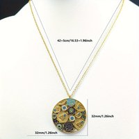 New Fashion Ethnic Necklace Muslim Vintage Letter Pattern Jewelry Stainless Steel 18K Gold Plated Zircon Necklace