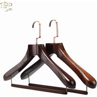 Wooden Suit Hanger Velvet Locking Bar