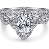Classic Halo Ring Marquise Cut 1ct Rhodium Plated Thick 18K Gold Plated 925 Sterling Silver Engagement Wedding Ring