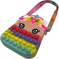 Girls' Pop Backpack Purse Unicorns Push Popper Bubble Fidget Toy Mini Silicone Shoulder Bag for Christmas New Year