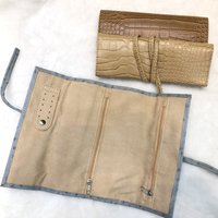 high quality travelling PU leather jewelry case with faux suede ling