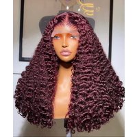 Wholesale 13*4 Transparent Lace Front Wig 100% Vietnamese Human Raw Hair Deep Wave Style Small Mix HD Reddish Brown Body Wave