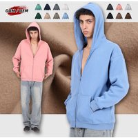 SanDian High Quality Metal Zipper 350G Velvet Mens Jackets Ribbed Cuff Custom Hoodie Long Sleeve Zip up Hoodies