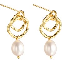 New Arrival Pearl Earring Jewelry 925 Sterling Silver Double Layer Freshwater Pearl Earring Women