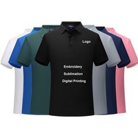 Custom Polo Shirts With Embroidery Logo Nylon Spandex Unisex Promotion Golf Shirt Work Team Uniform Printed Men's Polo T-Shirts