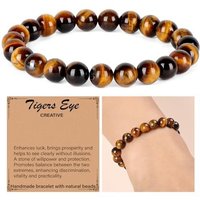 High Quality Natural Stone Jewelry Wholesale tiger Eye Stone Beads Men's and Women's Solid Color Beaded Bracelet