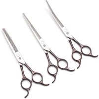 6.5" 7" Stainless Steel Dog Grooming Scissors Pet Straight Thinning Shears Sharp Blade Tip Professional Hairdressing Z3099