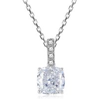 Fashion 925 Sterling Silver Necklace Jewelry CZ Zircon Pendant Necklaces for Women