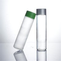 250ml 300ml 350ml 400ml 500ml 750ml transparent screw cap high borosilicate voss water glass bottle for juice milk