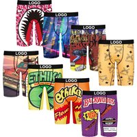 OEM Wholesale Men Underwear Boxer Briefs Shorts Male Plus Size Underwear Adults Print Pattern for Men Knitted Mid-rise