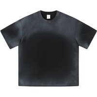 Custom Vintage 280 GSM 100% Heavy Cotton Acid Washed Oversized Relaxed Fit T-shirt with Logo Print Streetwear for Men