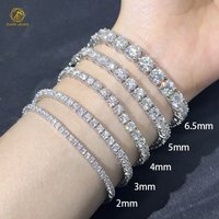 Fine Jewelry Vvs Moissanite Chain 2mm 3mm 4mm 5mm 925 Sterling Silver White Gold Women Men Gra Lab Diamond Tennis Bracelet