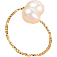 6-7mm Rice Grain Freshwater Cultured Natural Pearl Ring Bracelet and Bangle Set with Drill Elastic Stretch Jewelry for Women
