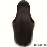 Natural Black Straight Indian Remy Virgin Lace Front Wigs Human Hair 180% Density HD Transparent Lace Wig for Women