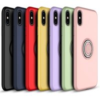 2019 Original Smart Silicone for iPhone Case with Logo 7/8 with 360 Magnetic Car Ring Holder Soft Xs Xr 7+ 6 Mobile Phone Shell