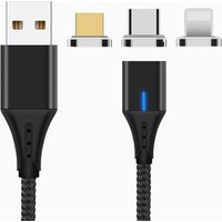 Wholesale cheap on-stock led lighting cable micro usb cell phone accessories magnetic fast charging micro/usb c/ios data cable