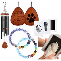 Honor Your Pet's Memory with Luxury Wind Chime Pet Paw Print Memorial Bracelet for Indoor & Outdoor Living Space