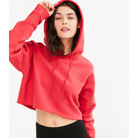 Hooded Long Sleeve Midriff Crop Sweatshirt