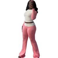 Tall Length Long Sleeves Tshirt and Flared Pants Fall Trending Products 2024 New Arrivals Women's Set Ropa De Mujer Lounge Wear