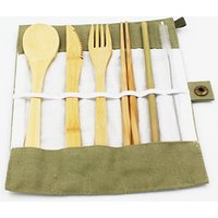 Bamboo Travel Utensil Set Carry Bag