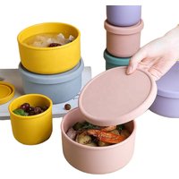 Eco Friendly Leak-proof Silicone Bento Lunch Box Kids Salad Food Lunch Fresh-Keeping Storage Container With Lid