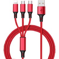 Hot Sale Charging USB Cable 3 In 1 multi-use for Iphone & Micro Usb & Type c Nylon Braided 1.2M 2M 3M